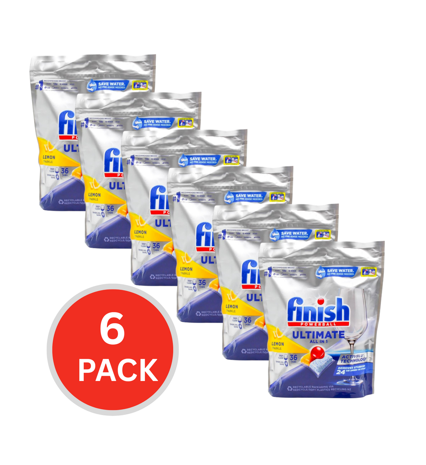 Finish Dishwasher Tablets Ultimate All In 1 6 x 36Pk (216 Tablets)