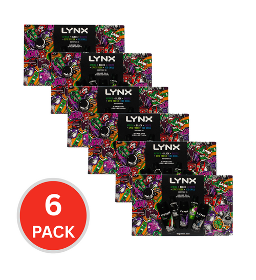 Lynx Pk5 Gift Set Game On Collection 102g / 165ml Bodyspray X1 Africa X1 Black X1 Excite X1 Epic Fresh X1 Ice Chill (6x Pack)