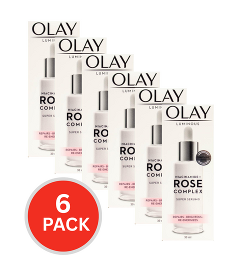 Olay Luminous 30ml Niacinamide + Rose Complex Super Serum Repairs Tired And Dull Skin (6x Pack)