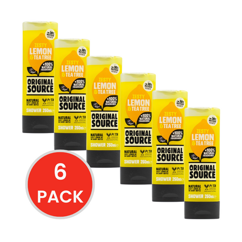Original Source 250ml Shower Gel Zest Lemon And Tea Tree (6x Pack)