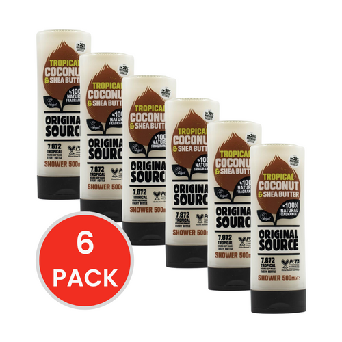 Original Source 500ml Shower Gel Tropical Coconut And Shea Butter (6x Pack)