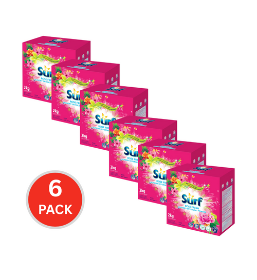 Surf 2kg Laundry Detergent Powder Rose Fresh (6x Pack)