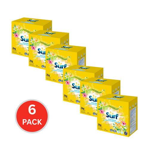 Surf 2kg Laundry Detergent Powder Sun Fresh (6x Pack)