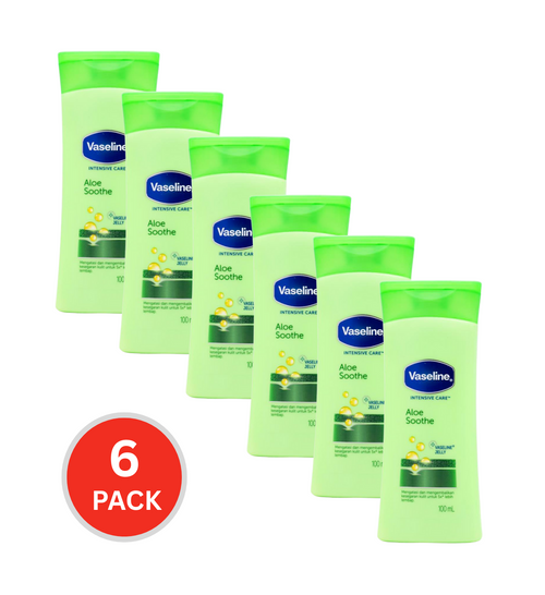 Vaseline 100ml Moisturising Lotion Aloe Soothe (6x Pack)