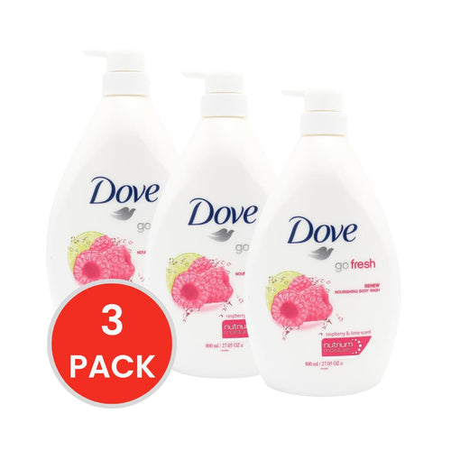 Dove Body Wash Go Fresh Raspberry & Lime Scent 800ml (3x Pack)