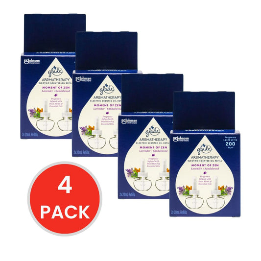Glade Aromatherapy Electric Scented Oil Refill Moment Of Zen Lavender And Sandalwood Pk2 x 20ml (Value Pack 8)