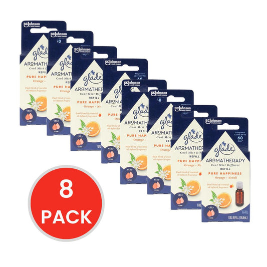 Glade Aromatherapy Cool Mist Diffuser Refill Orange And Neroli 16.8ml (8x Pack)