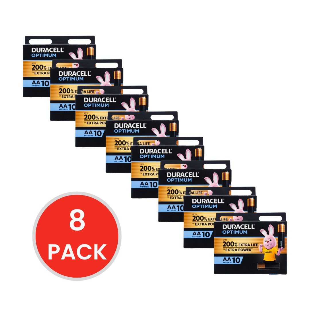 Duracell Optimum AA Batteries 8 x 10Pk (Value Pack 80)
