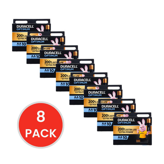 Duracell Optimum AA Batteries 8 x 10Pk (Value Pack 80)