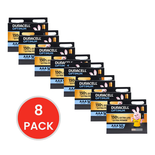 Duracell Optimum Pk10 AAA Batteries 8 x 10Pk (Value Pack 80)