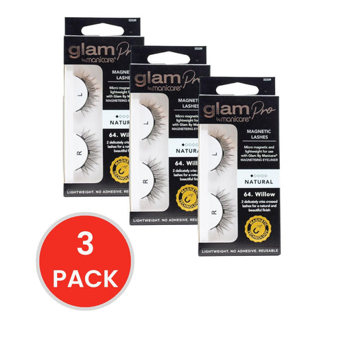 Glam Pro By Manicare Magnetic Lashes Natural 64. Willow (3x Pack)