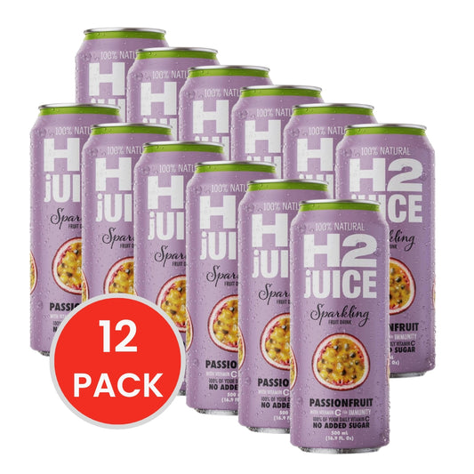 H2 Juice 500ml Sparkling Passionfruit 500ml Can (12x Pack)