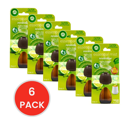 Air Wick 20ml Essential Mist Refill Revitalise Bamboo Bergamot And Cardamon Fragrance (6x Pack)