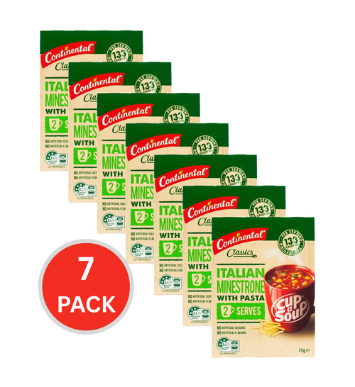 Continental 75g Cup A Soup Classic Serves 2 Italian Minestrone With Pasta (7x Pack)