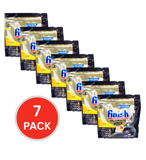 Finish Powerball Ultimate Plus All In 1 Lemon 7 x 15Pk (105 Tablets)