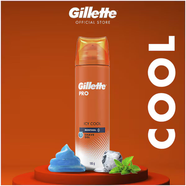 GILLETTE 195G SHAVING GEL PRO MENTHOL ICY COOL (6x Pack)
