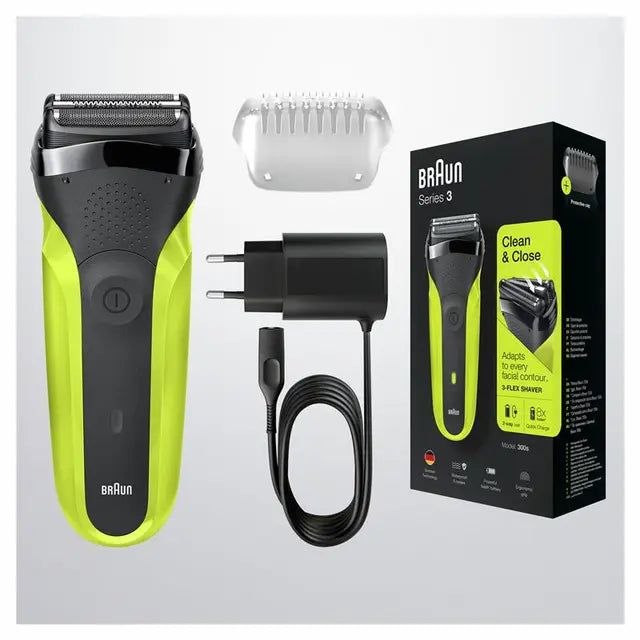 BRAUN ELECTRIC SHAVER FOR MEN SERIES 3 CLEAN AND CLOSE 300S