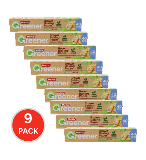 Multix 40m X 30cm Wide Brown Baking Paper (9x Pack)