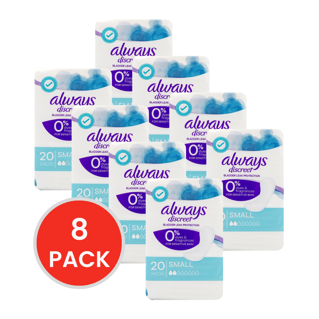 Always Discreet Liners Small Bladder Leak Pads 160 Liners (8 x 20PK)