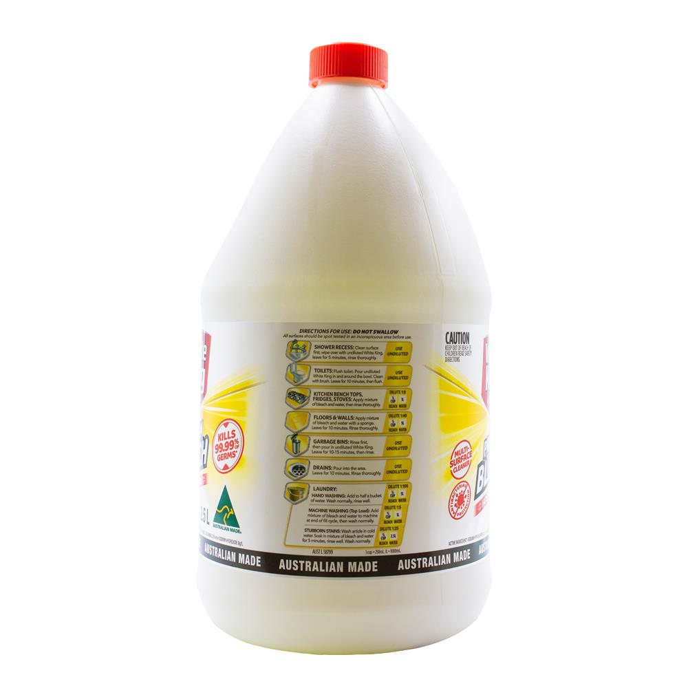 WHITE KING PREMIUM LIQUID BLEACH LEMON 2.5L (4x Pack)