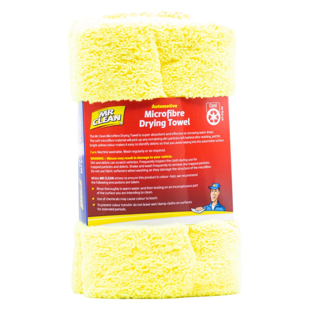 MR CLEAN MICROFIBRE DRYING TOWEL DRY BUFF SHINE 60cm x 60cm (24x Pack)