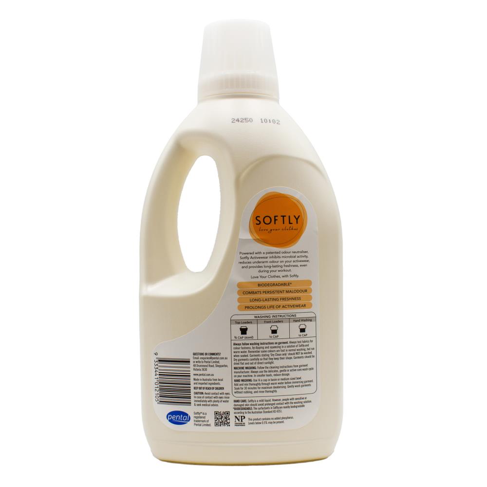 SOFTLY 1.25l LAUNDRY WASH ACTIVEWEAR FRONT AND TOP LOADER (6x Pack)