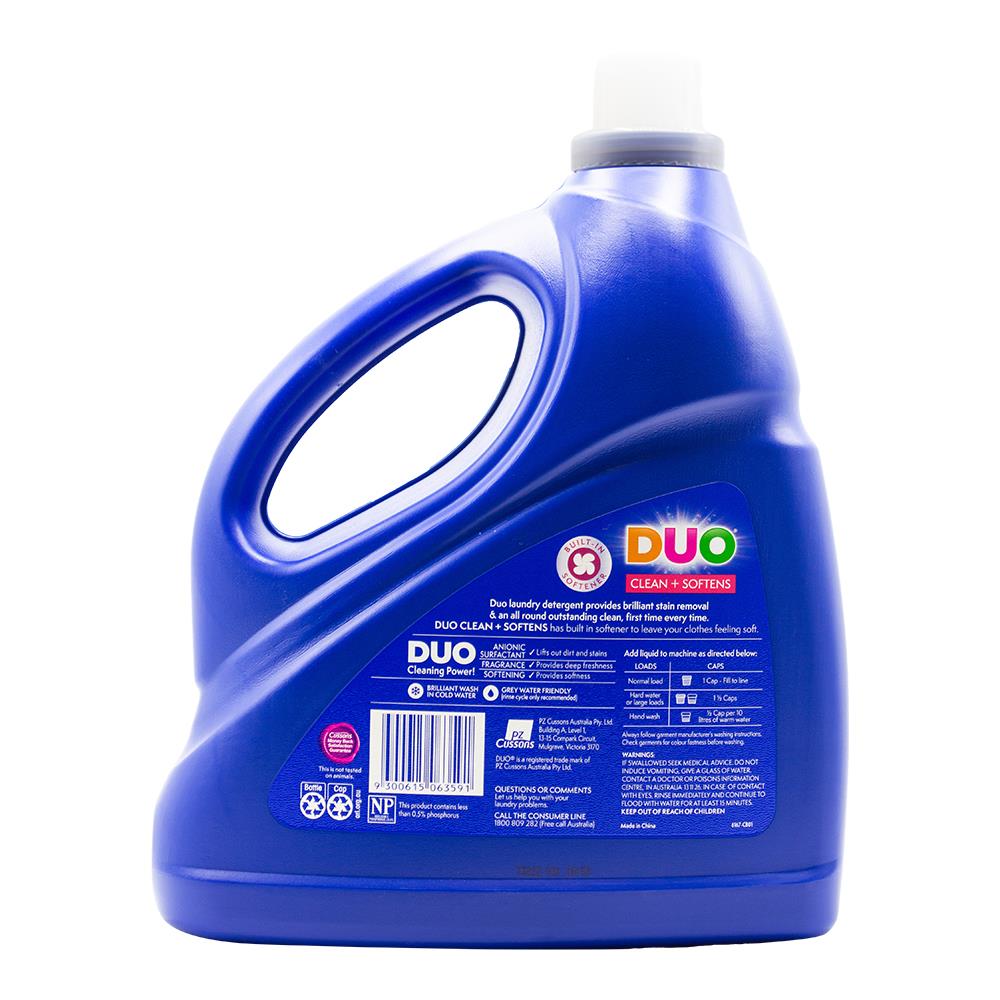 DUO 4L LAUNDRY LIQUID FRONT & TOP LOADER 2X CONCENTRATE CLEANS + SOFTENER (2x Pack)