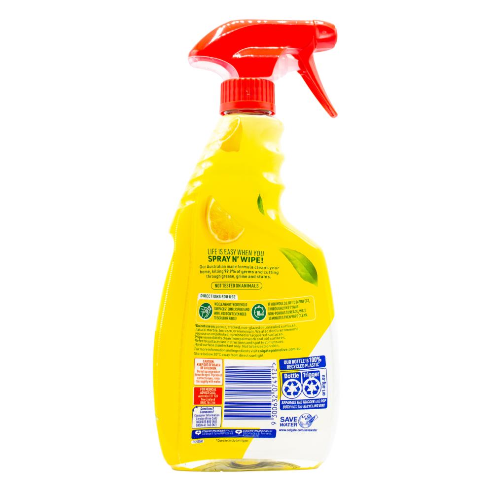 Ajax 500ml Spray N Wipe Trigger Multi Purpose Lemon Citrus ( 8x Pack)