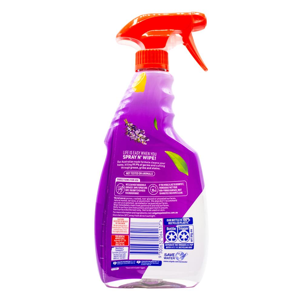 Ajax 500ml Spray N Wipe Trigger Multi Purpose Lavender & Citrus (8x Pack)