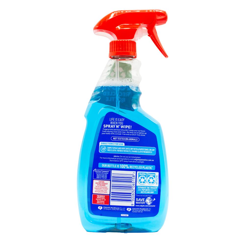 Ajax 500ml Spray N Wipe Trigger Glass Cleaner (8x Pack)