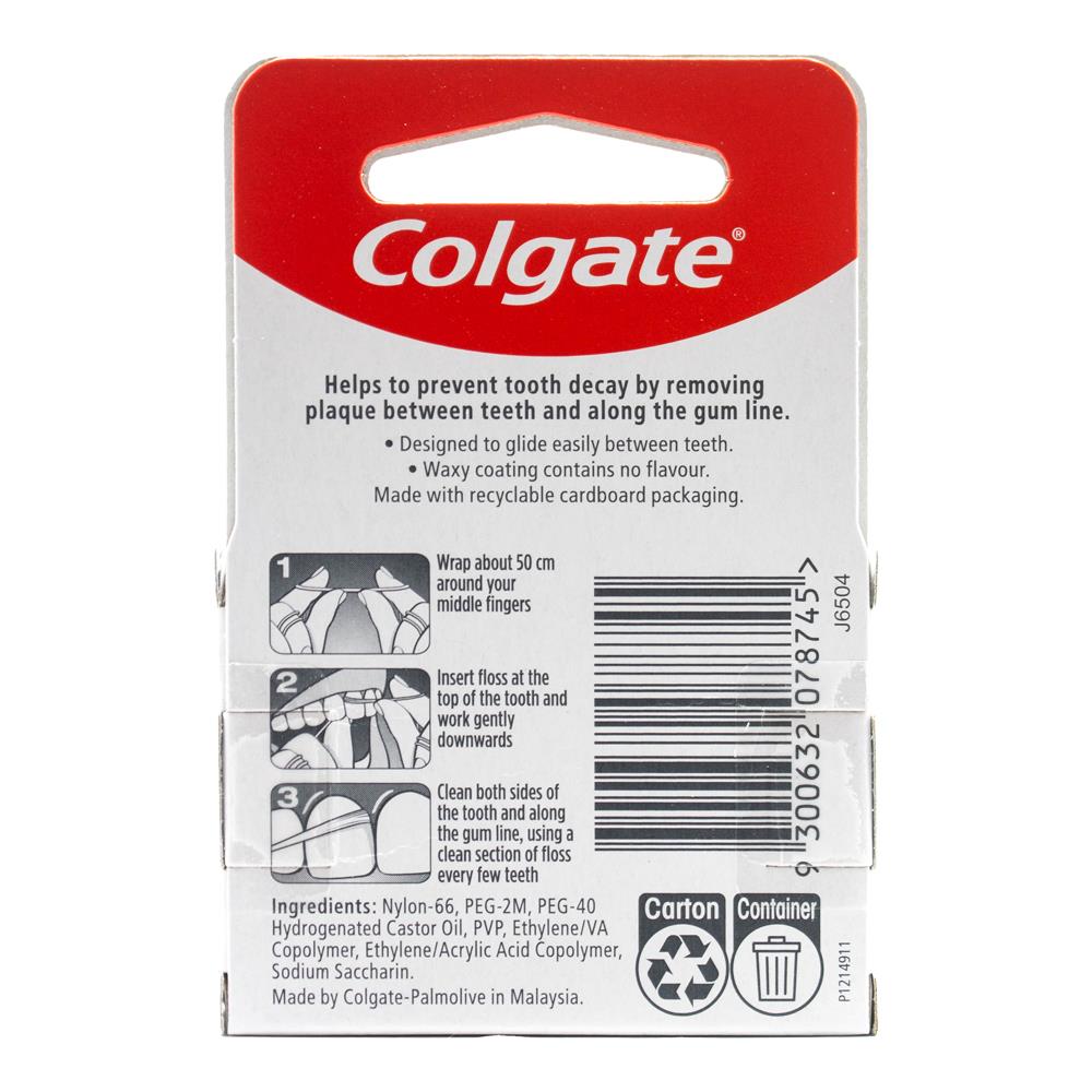Colgate 50m Dental Floss Waxed Flavour Free (6x Pack)