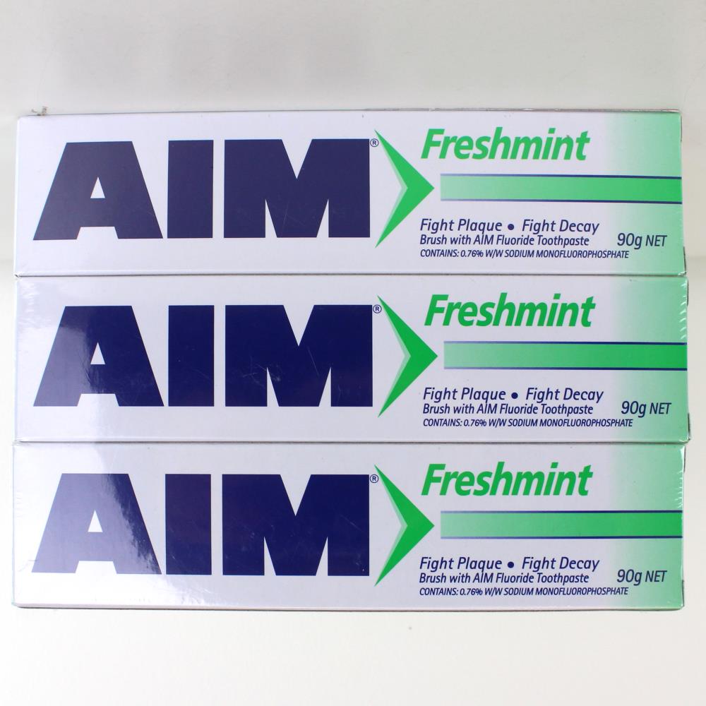 Aim 90g Toothpaste Freshmint 16 x 3Pk (Value Pack 48)