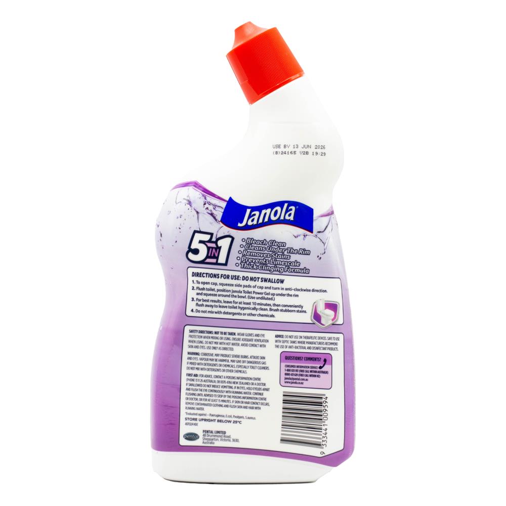 JANOLA TOILET BLEACH GEL LAVENDER 700ml (6x Pack)
