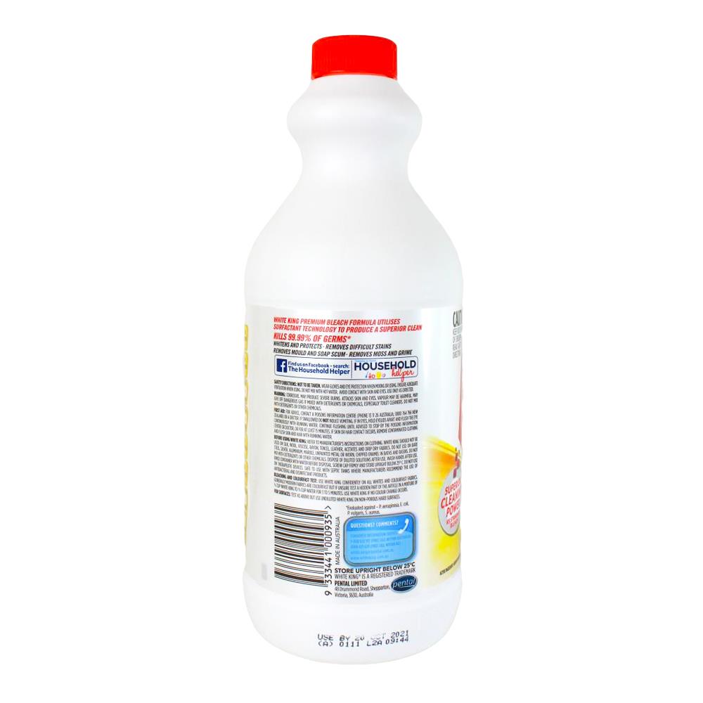 White King 1.25l Premium Liquid Bleach Lemon (6x Pack)