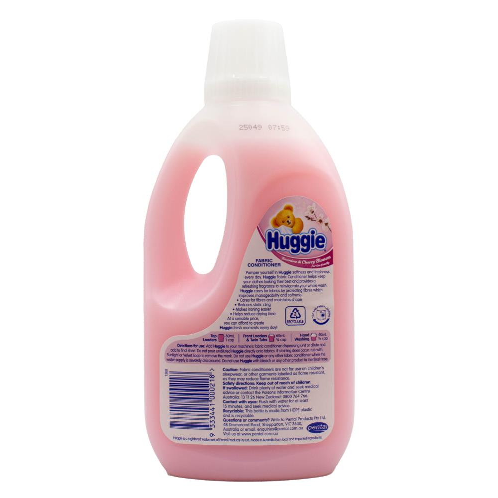 HUGGIE 1l FABRIC CONDITIONER JASMINE AND CHERRY BLOSSOM (6x Pack)