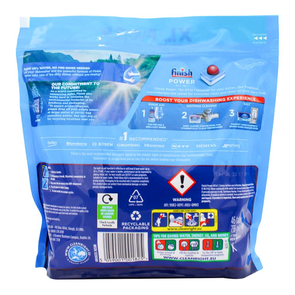 Finish Powerball Dishwashing Tablets Power All in 1 5 X 46pk (230 Tablets)