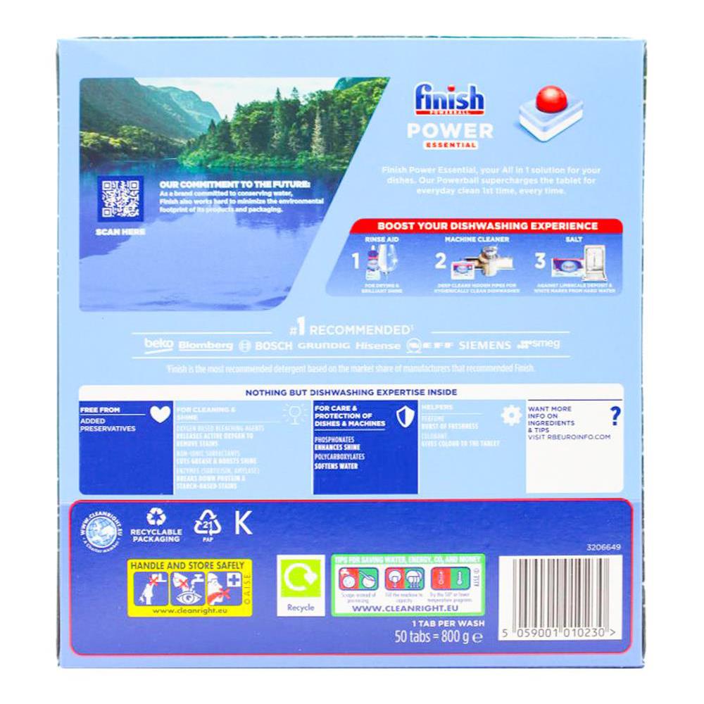 Finish Powerball Dishwashing Tablet Power Essential 7 X 50pk (350 Tablets)