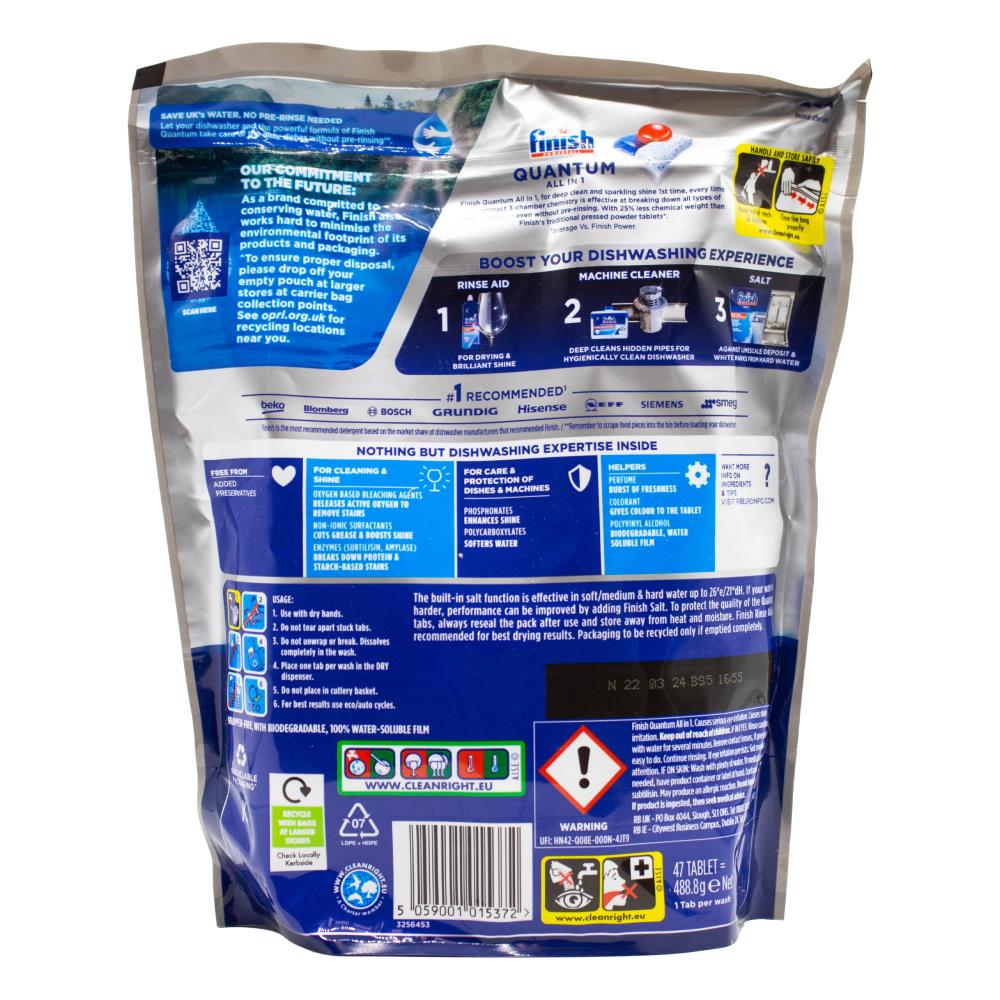 Finish Powerball Dishwasher Tablets Quantum All In 1 47 Pack (3 Pack, 141 Tablets)