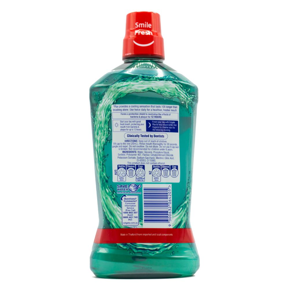 Colgate 1l Mouthwash Plax Freshmint Alcohol Free (3x Pack)