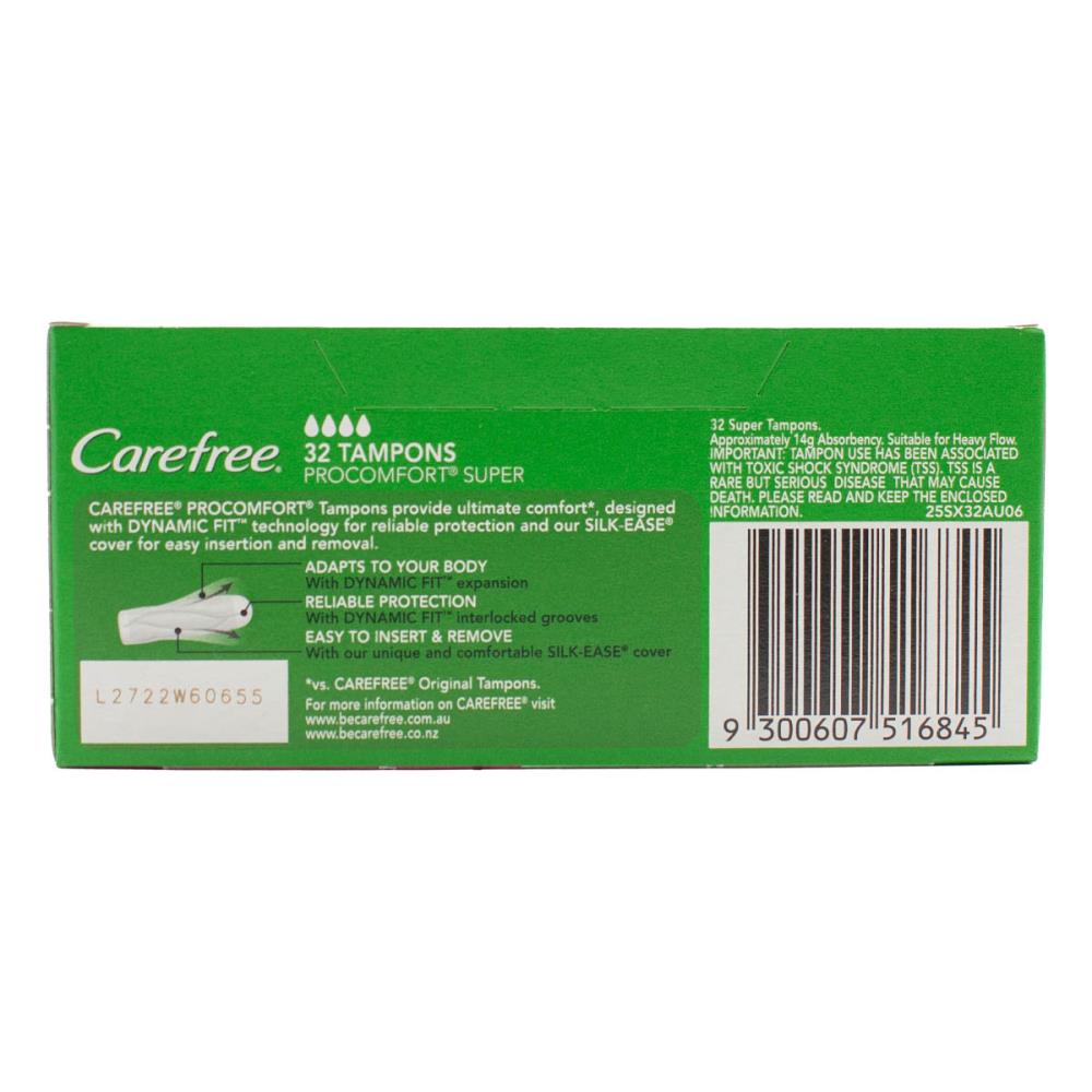 Carefree Pk32 Super Tampons Pro Comfort Dynam (6x Pack)