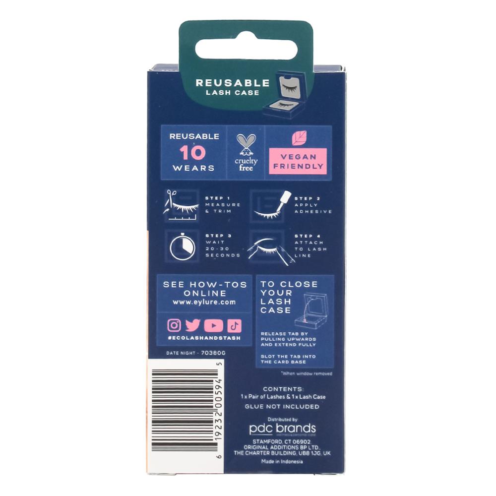 EYLURE LONDON LASHES LASH AND STASH VEGAN FAUX MINK DATE NIGHT (4x Pack)