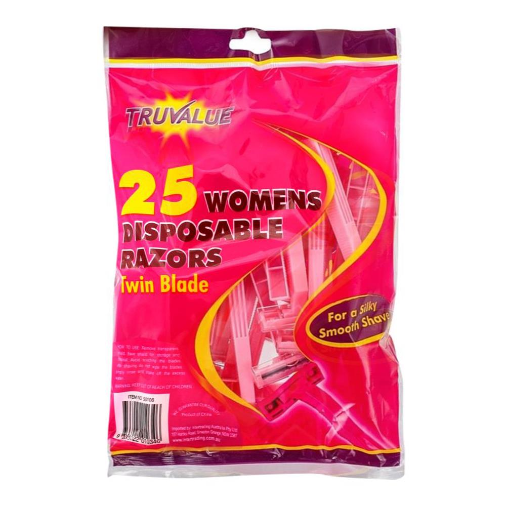 Truvalue Disposable Razors Twin Blade Womens 12 x 25Pk (300 Pack)