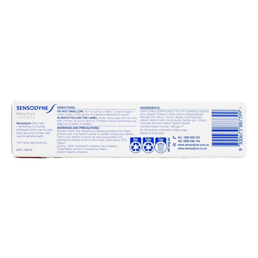 Sensodyne Toothpaste Daily Care Whitening 100g (12 Pack)