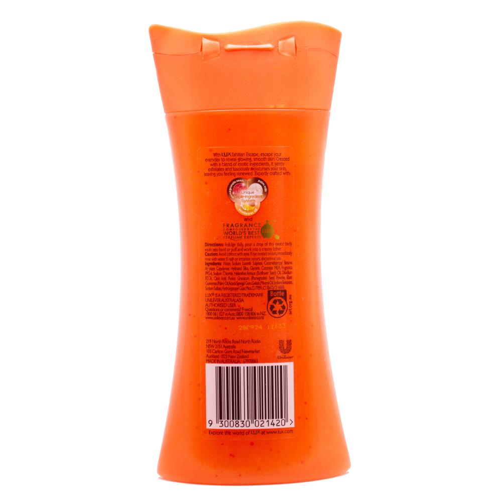 LUX BODY WASH EXFOLIATING TAHITIAN ESCAPE 400ml (6x Pack)
