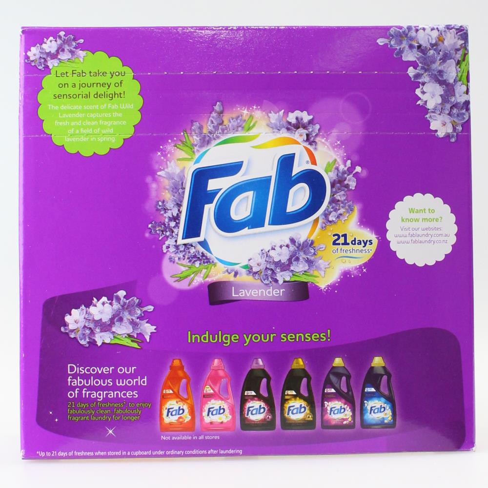 Fab 1kg Laundry Powder Front & Top Loader Lavender (12x Pack)