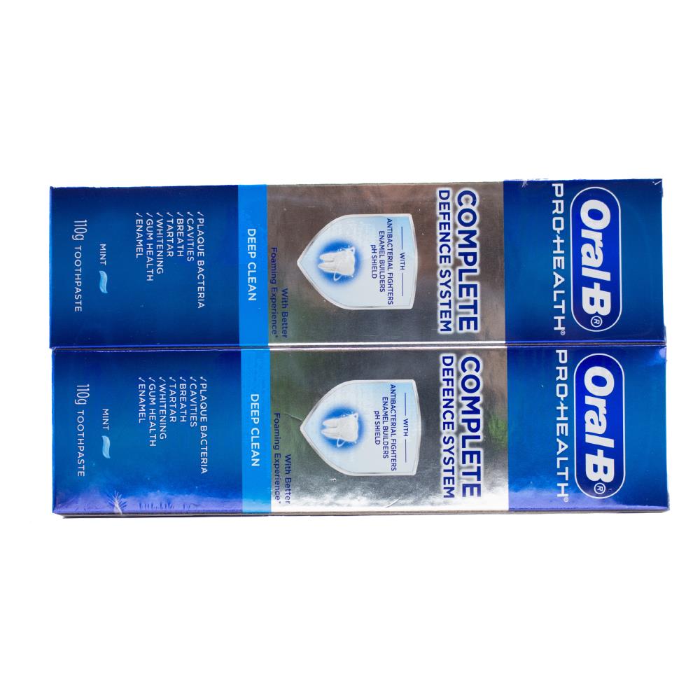Oral B Pk2 X 110g Toothpaste Pro Health Complete Defence System Deep Clean Mint (6x Pack)