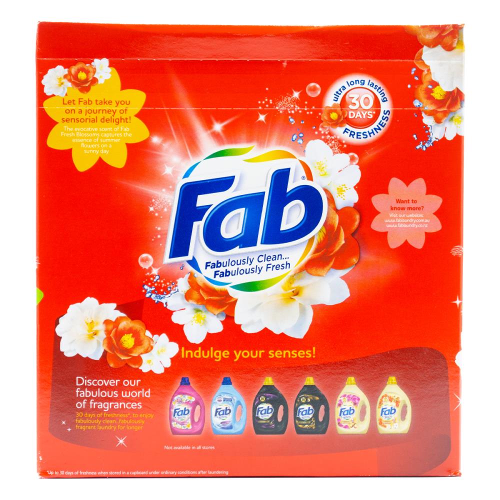 Fab 2kg Laundry Powder Front & Top Loader Fresh Blossoms (6x Pack)