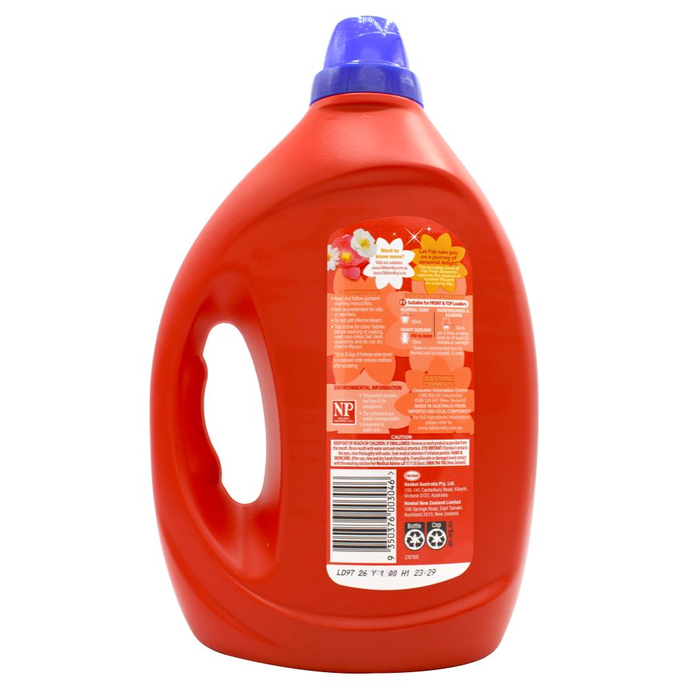 Fab Laundry Liquid Fresh Blossoms Front & Top Loader 2L (4 Pack)