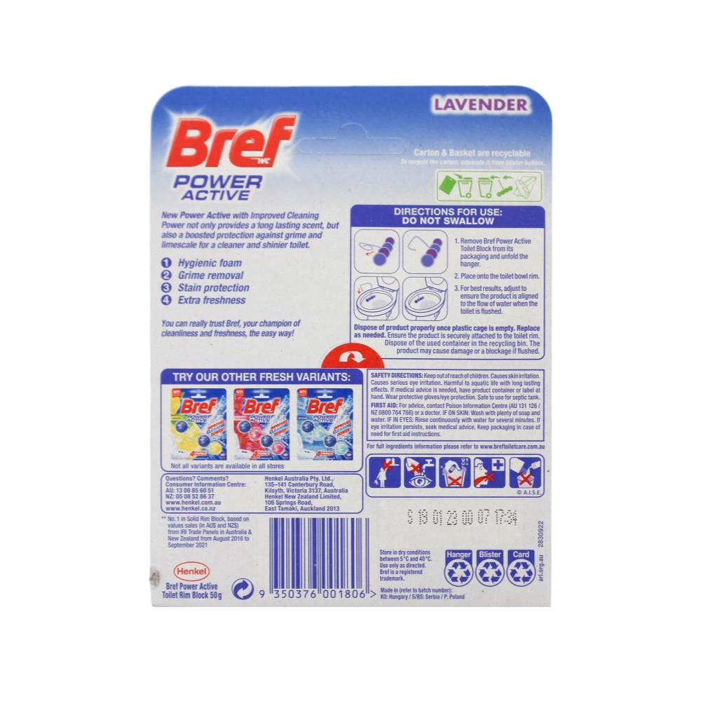 Bref Toilet Cleaner Cage Power Active 4 Function Formula Lavender Field 50g (6 Pack)