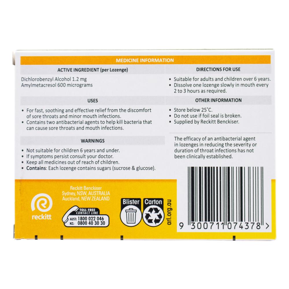 Strepsils Lozenges Orange Flavour 12 x 16Pk (192 Lozenges)